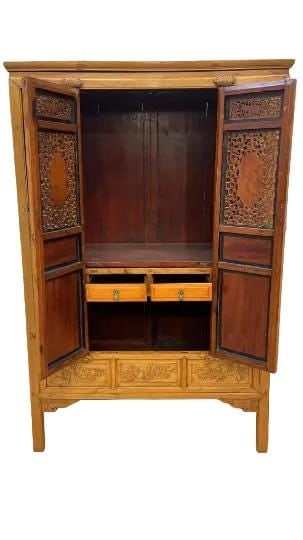 Vintage Chinese Pierced Screen Scholars Cabinet - 3