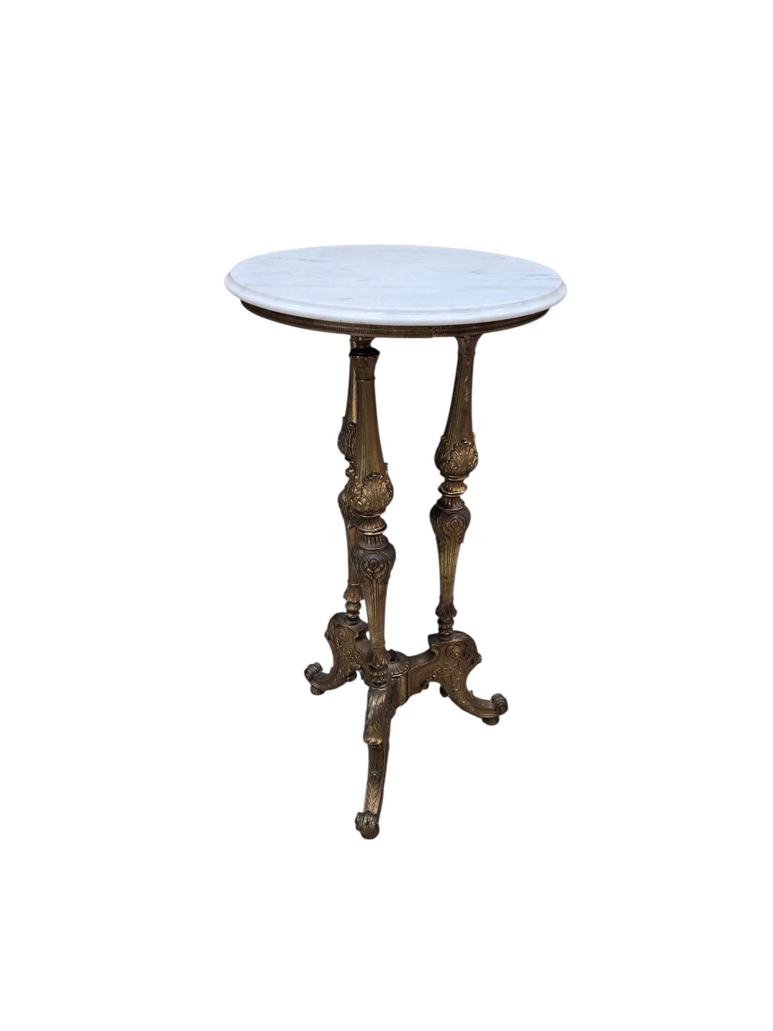 Antique Louis XVI Style Pedestal Side Table - 3