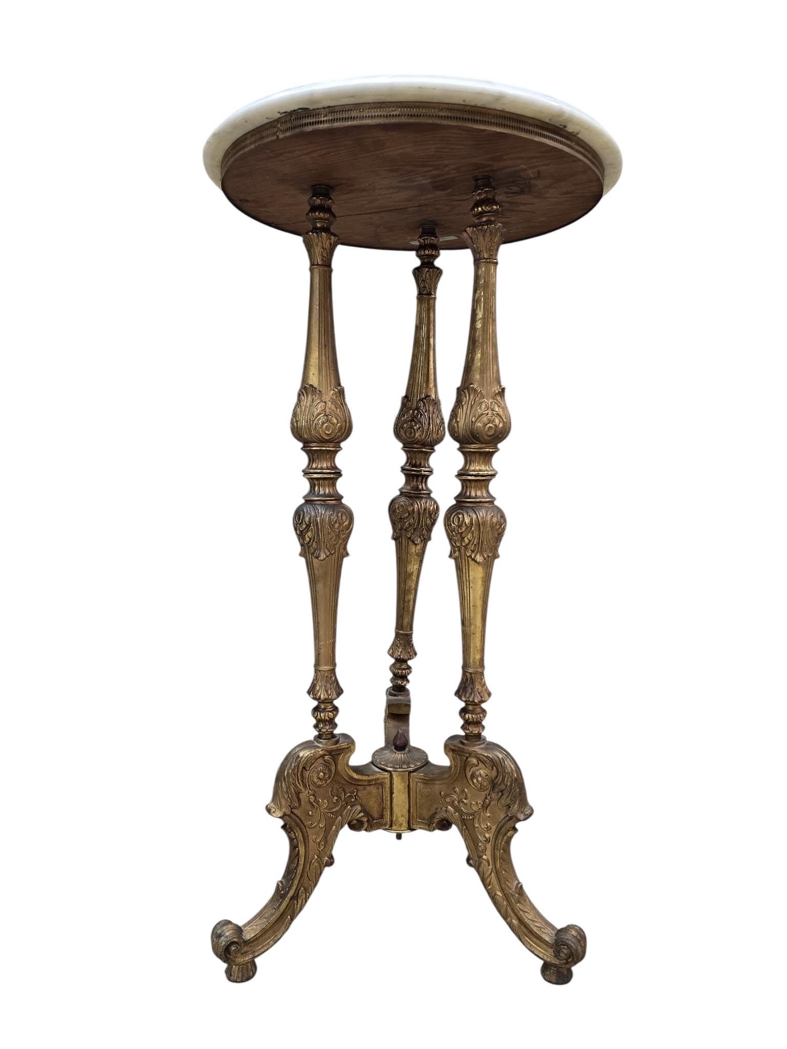 Antique Louis XVI Style Pedestal Side Table - 8