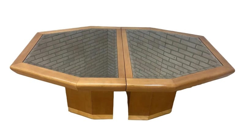 Architectural Octagonal Extension Dining Table on Plinth Bases (1 of 7)