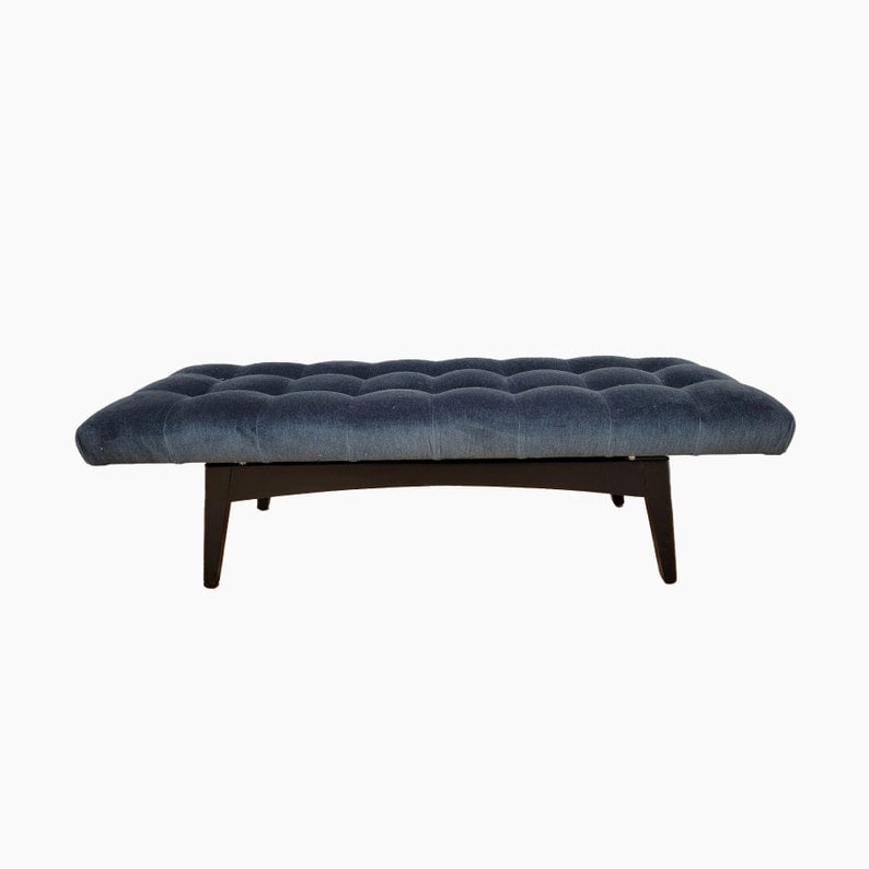 Mid Century Modern Gio Ponti Style Biscuit Tufted Floating Formation Bench Ottoman (1 of 8)