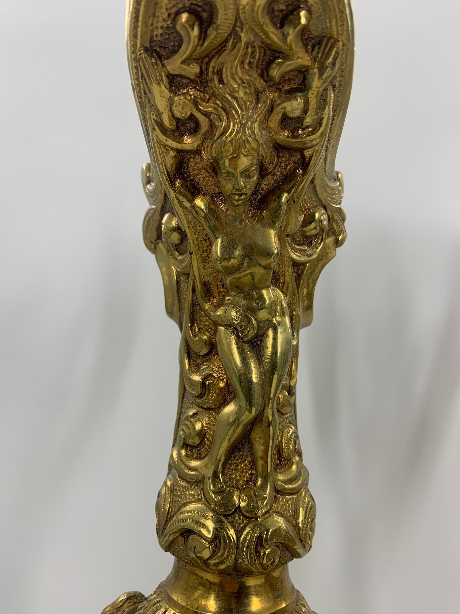 Antique French Renaissance Revival Figural Ormolu Ewers - Pair - 3