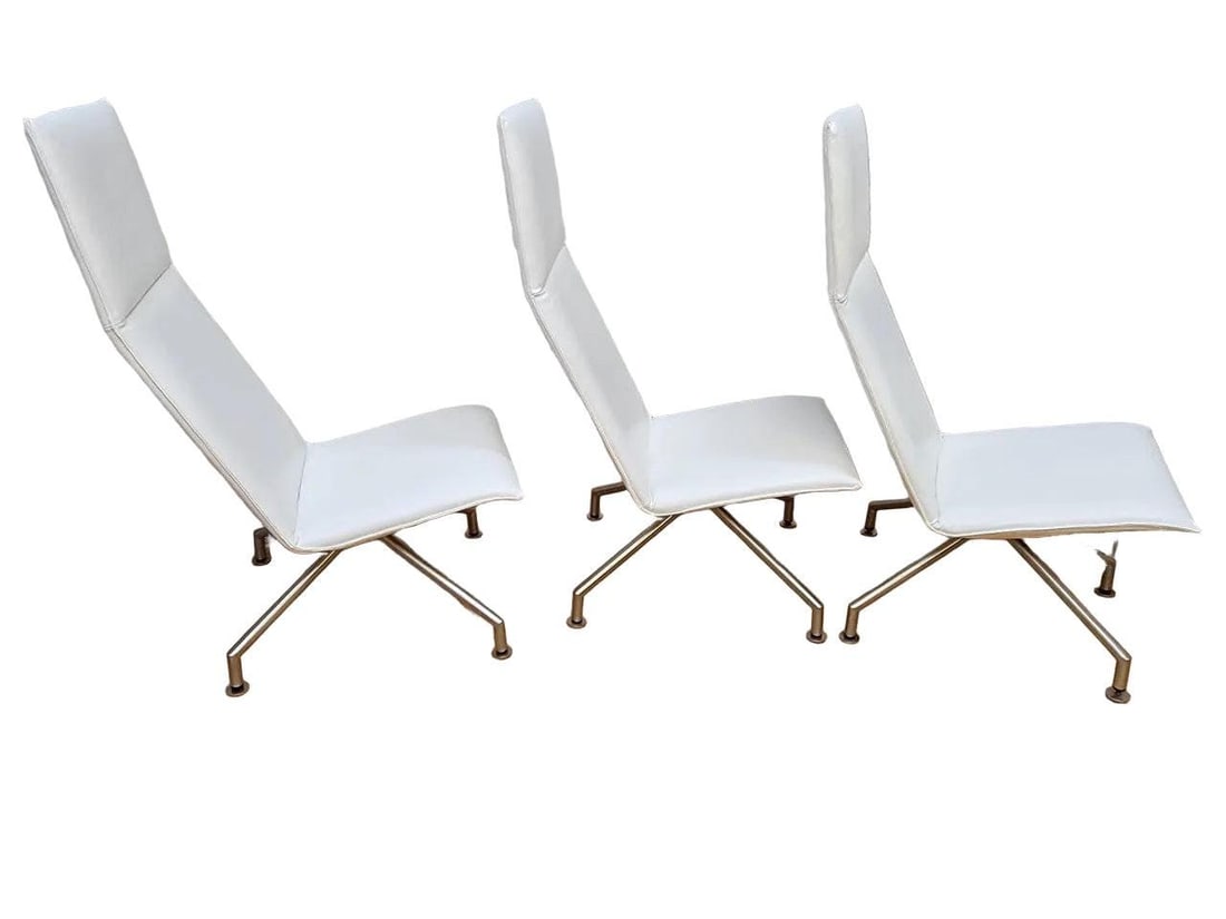 Modern Arne Jacobsen Style Mikasa High Back Lounge Chairs By Davis Furniture - Set of 3 - 6