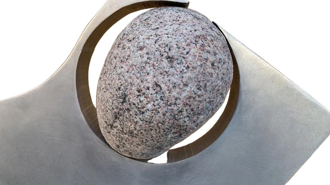 Vintage Thomas C. Hicks Jr. Steel and Stone Sculpture - 6