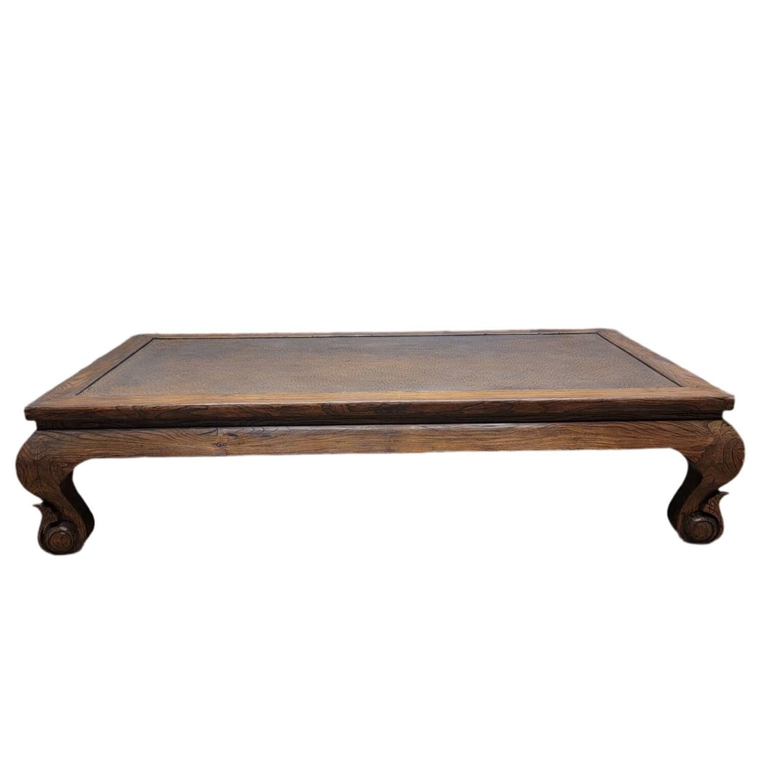 Antique Shanxi Province Elm and Rattan Coffee Table - 3