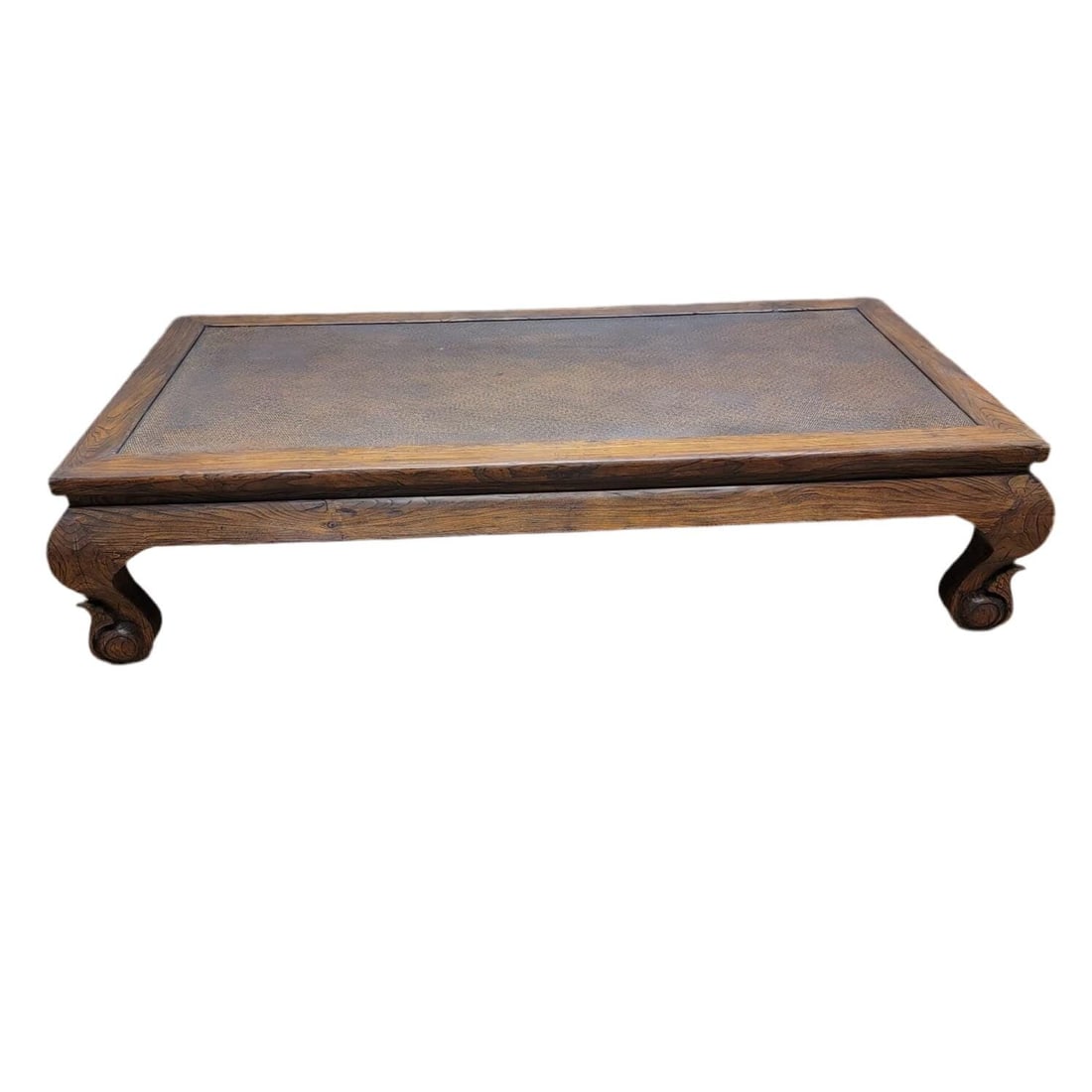 Antique Shanxi Province Elm and Rattan Coffee Table - 6