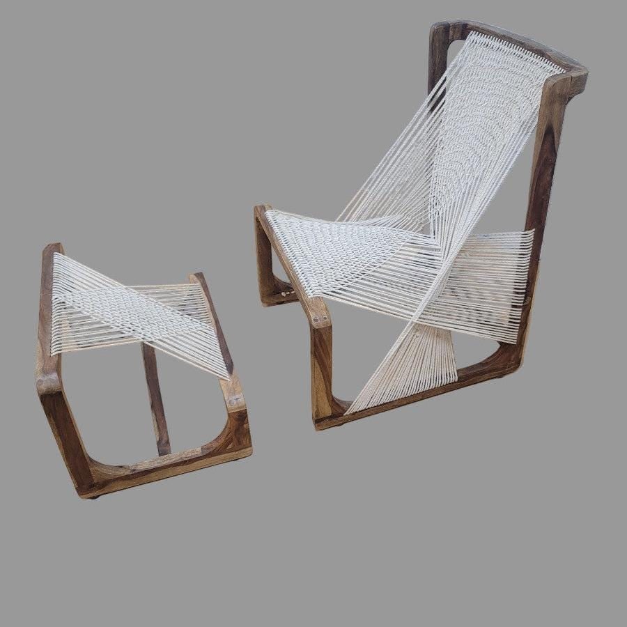 Vintage Swedish Chair and Ottoman by Asa Karner - 3