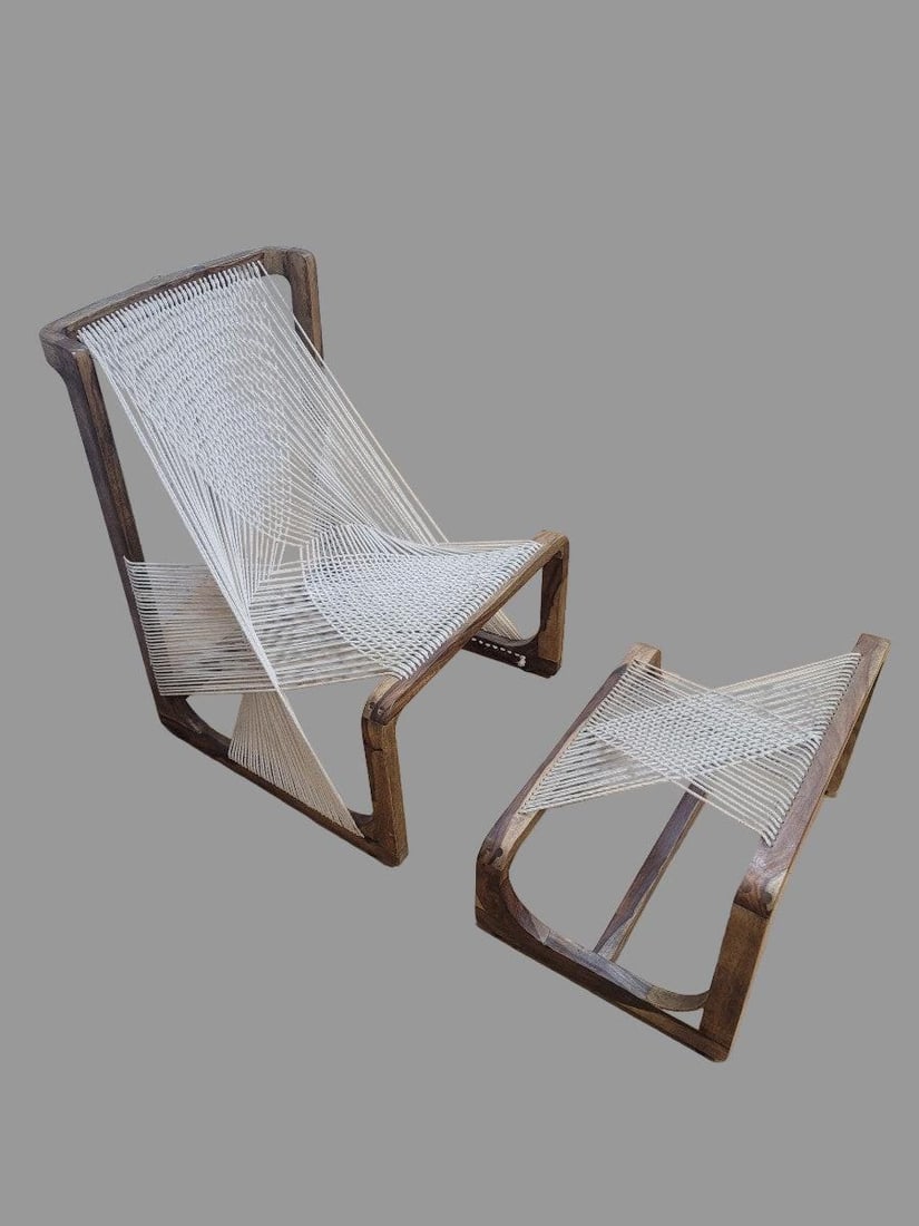 Vintage Swedish Chair and Ottoman by Asa Karner - 4