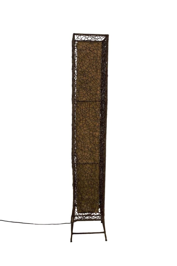 MCM Italian Rattan and Fabric Floor Lamp - 4