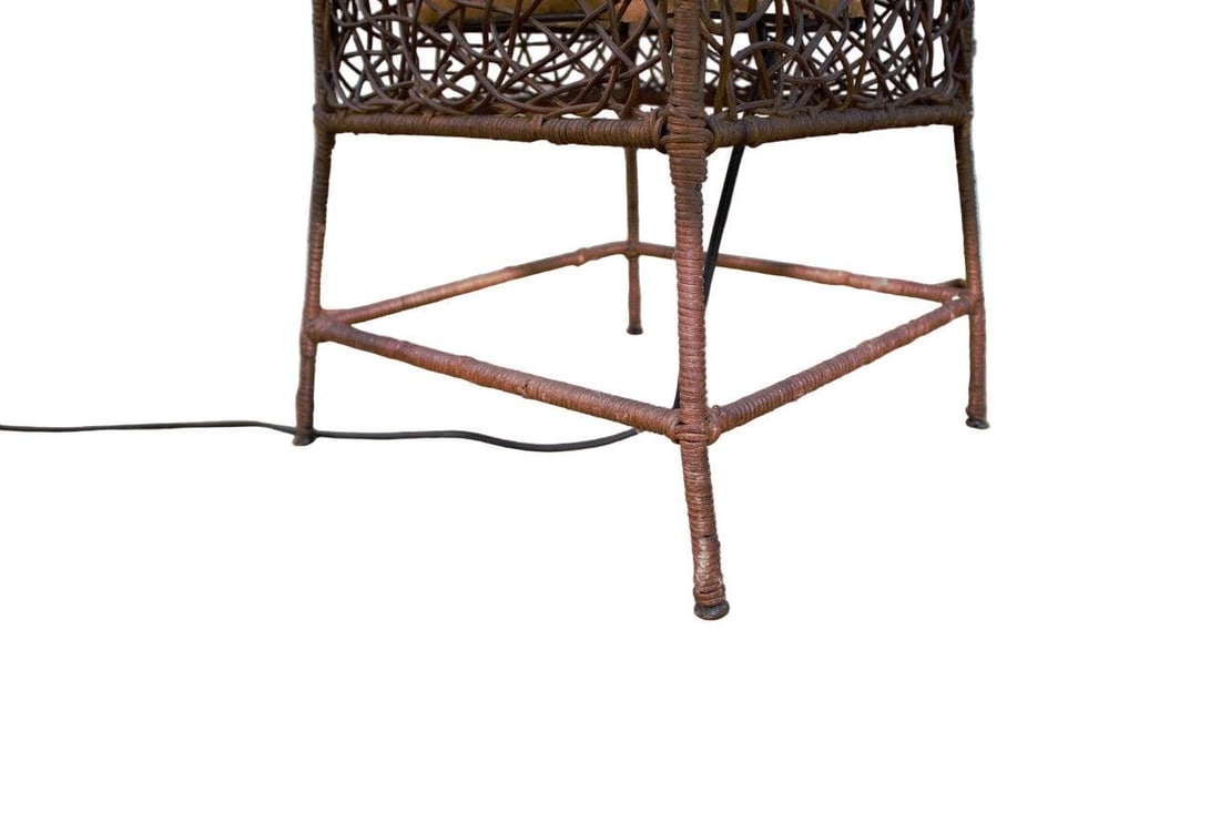 MCM Italian Rattan and Fabric Floor Lamp - 8