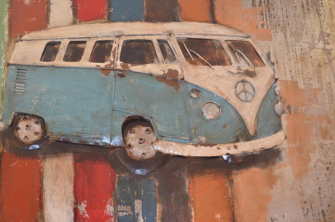 Industrial Handmade Metal 3D Bulli Love Wall Art - 3