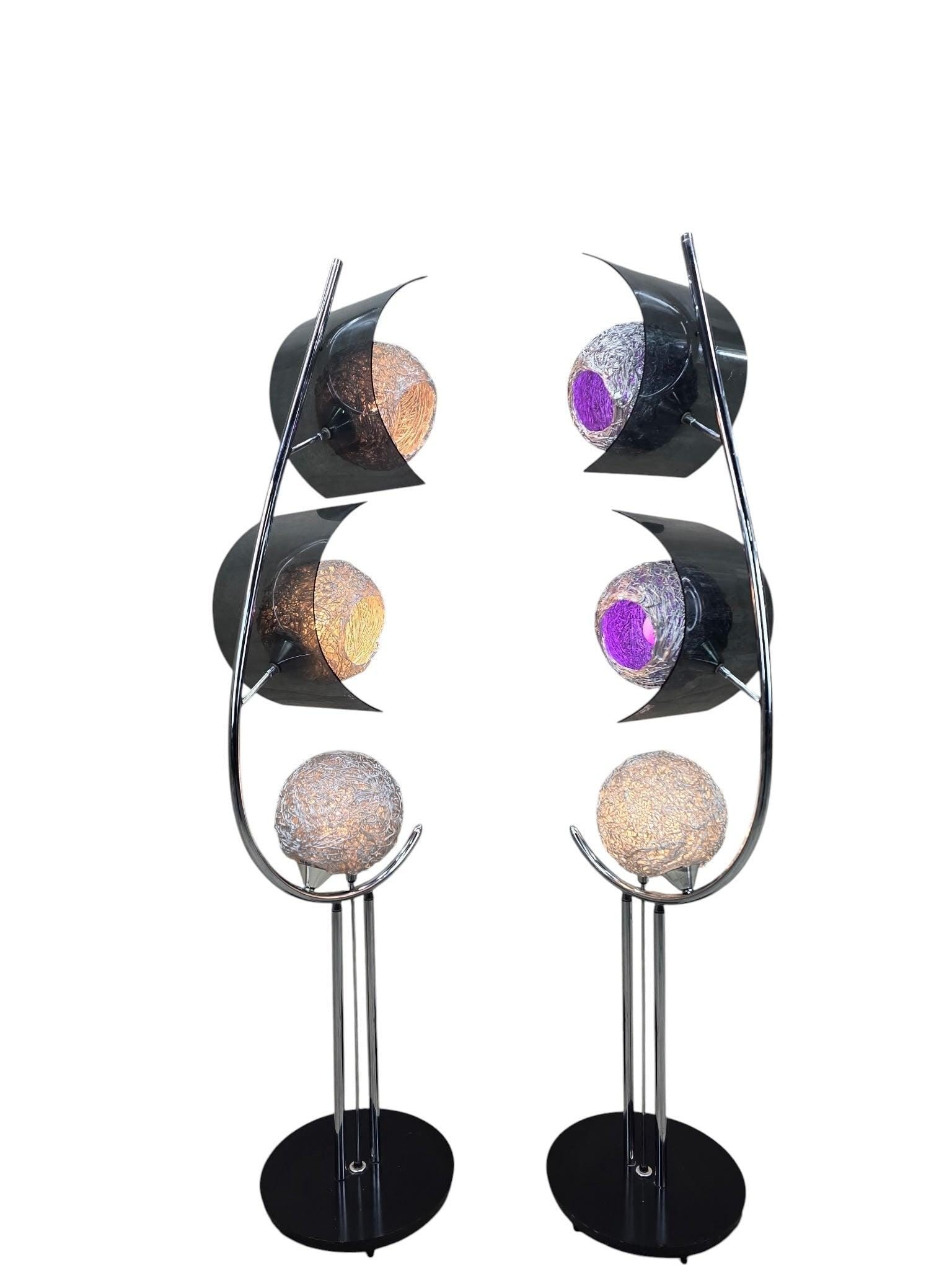 MCM Spaghetti Shades Lamps - Pair - 5