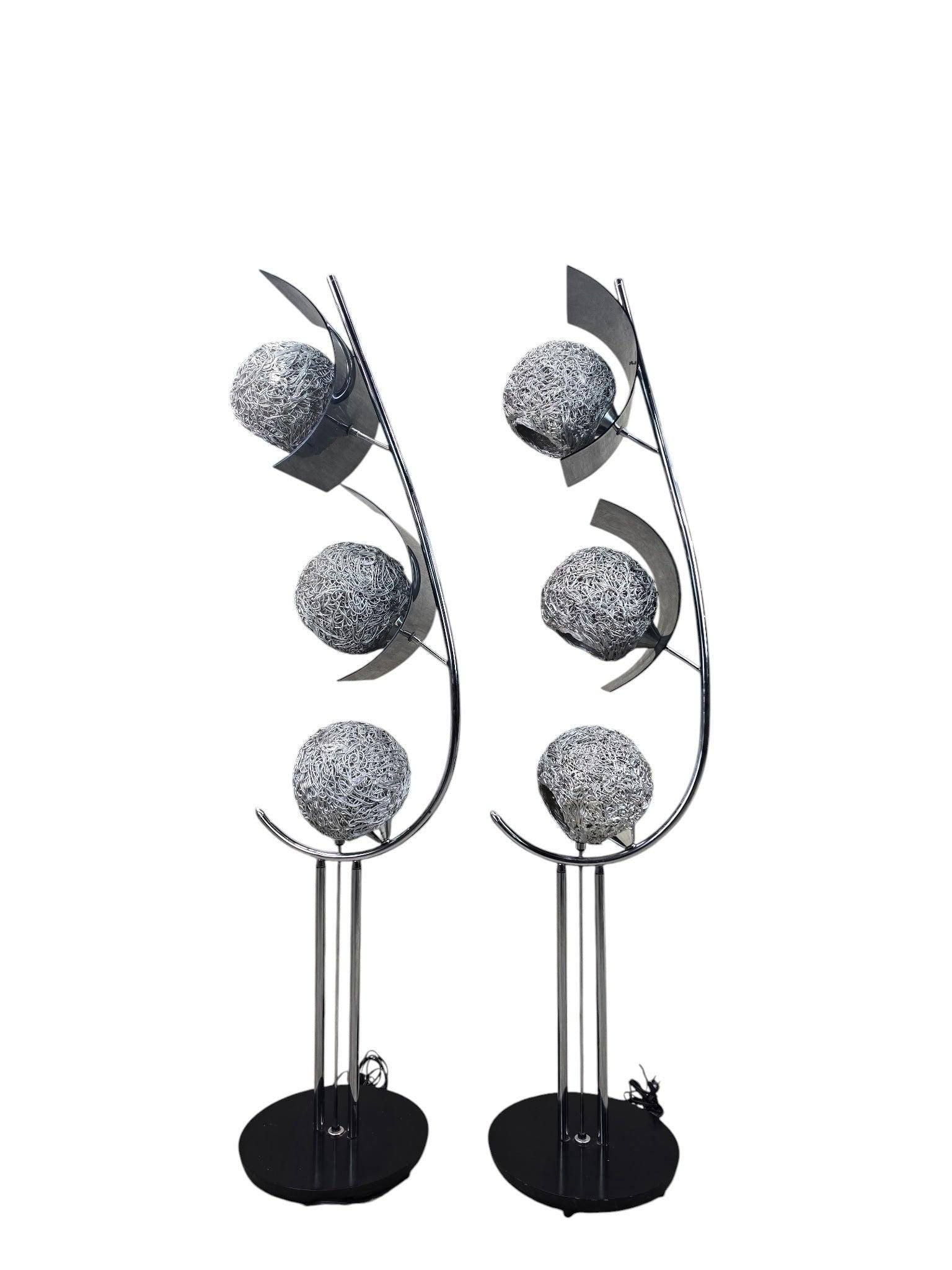 MCM Spaghetti Shades Lamps - Pair - 8
