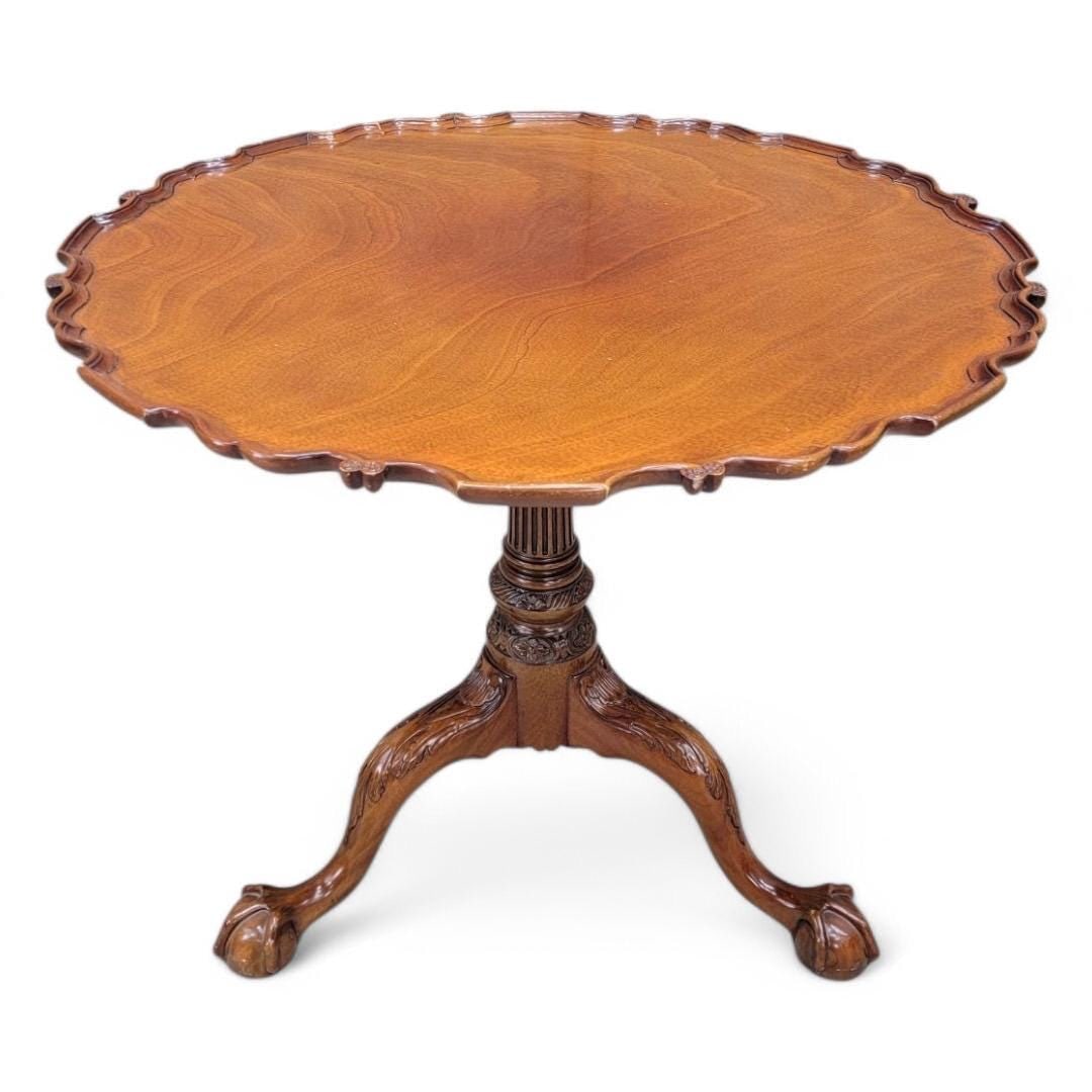 Vintage Chippendale Style Pie Crust Tilt Top Table by Kindel Furniture Co. - 7