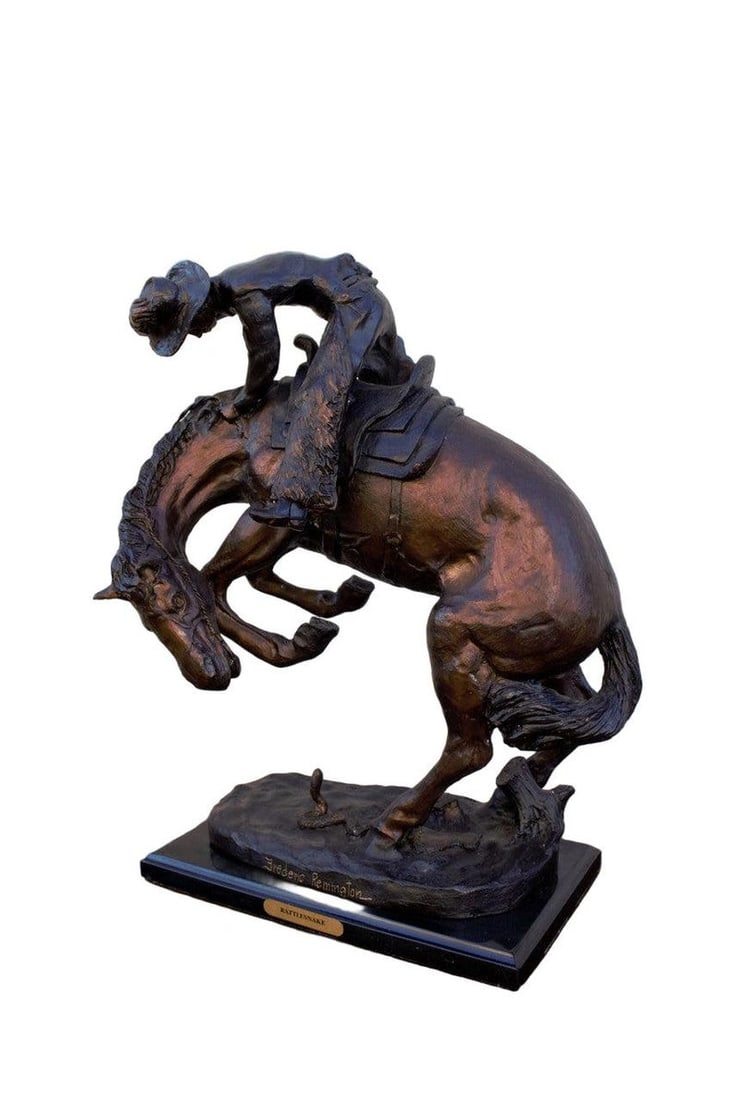 Frederic Remington Style "Rattlesnake" Bronze Sculpture (1 of 8)
