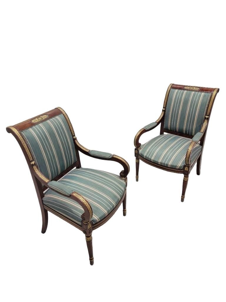 Antique French Empire Style Armchair - Pair - 3