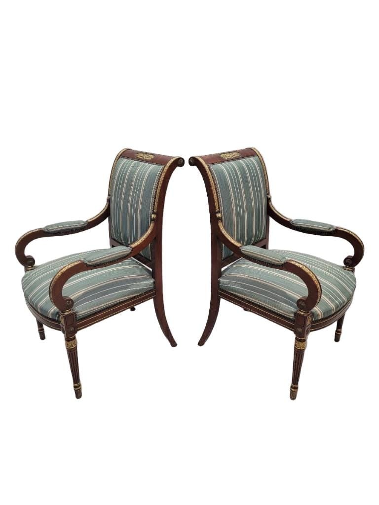 Antique French Empire Style Armchair - Pair - 4