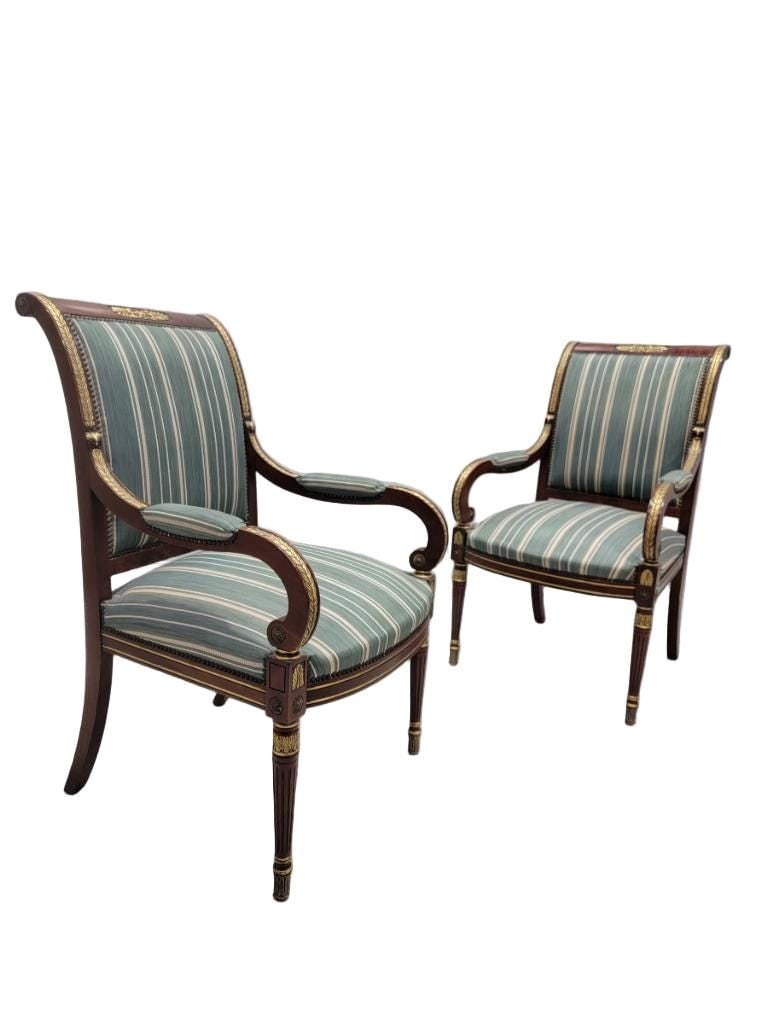 Antique French Empire Style Armchair - Pair - 6