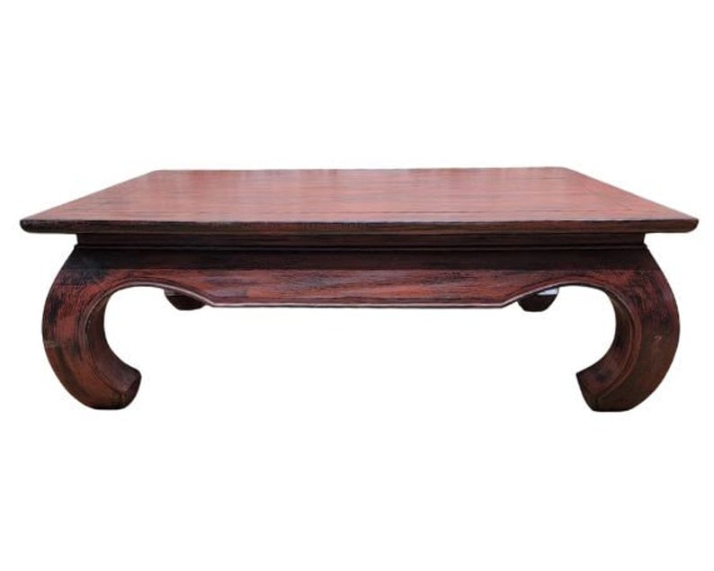 Traditional Teakwood Chinese Coffee Table in Vintage Red Lacquer Finish (1 of 8)