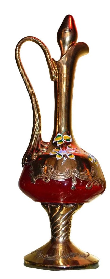 Czech Republic Hand Painted Decanter and Glasses - 5