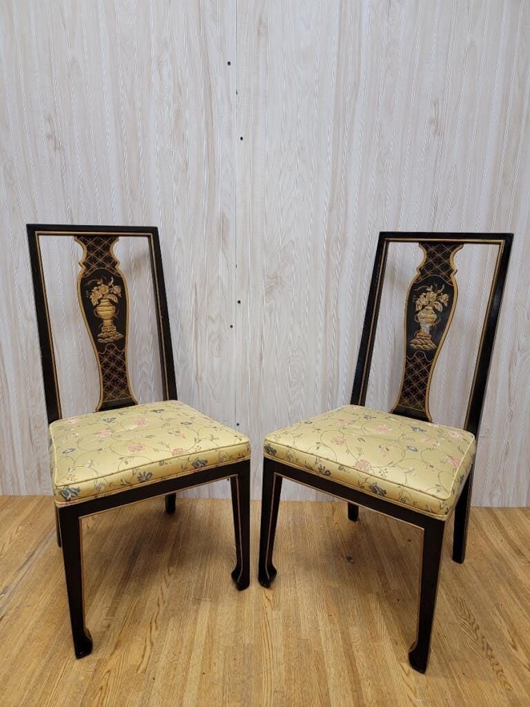Hollywood Regency Asian Style Dining Chairs by Karges - Set of 4 - 8