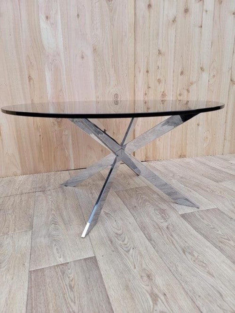 Vintage Pace Collection JAX Chrome and Tinted Glass Coffee Table (1 of 7)