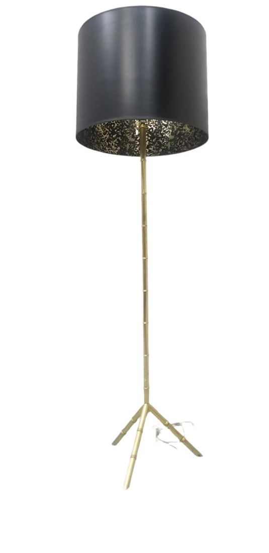 Vintage Neoclassical Faux Bamboo Tripod Floor Lamp (1 of 6)
