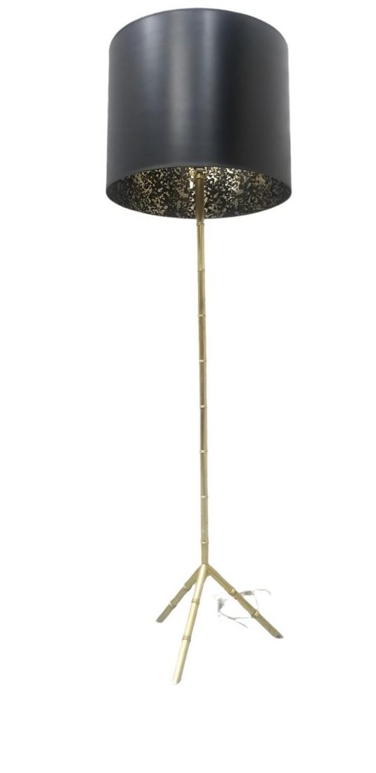 Vintage Neoclassical Faux Bamboo Tripod Floor Lamp - 2