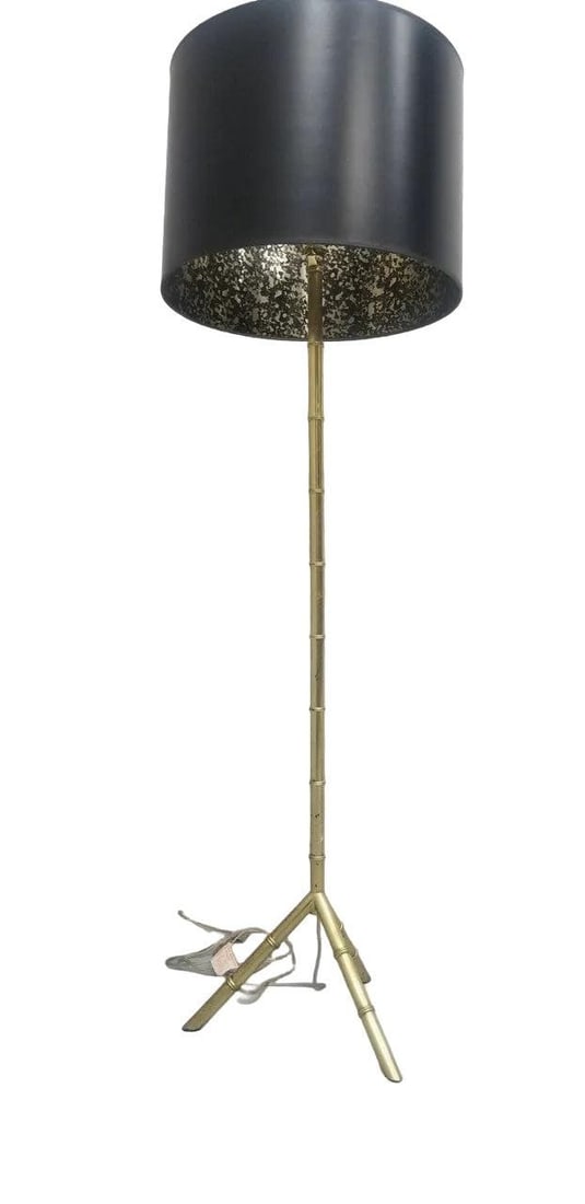 Vintage Neoclassical Faux Bamboo Tripod Floor Lamp - 5