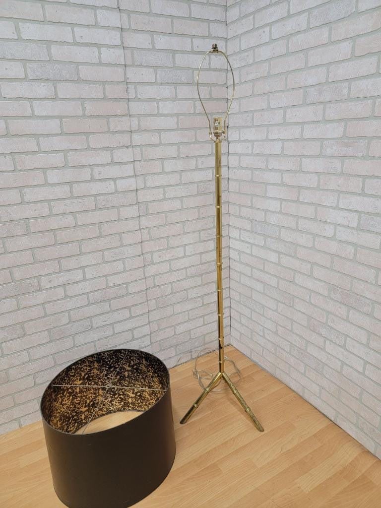 Vintage Neoclassical Faux Bamboo Tripod Floor Lamp - 6