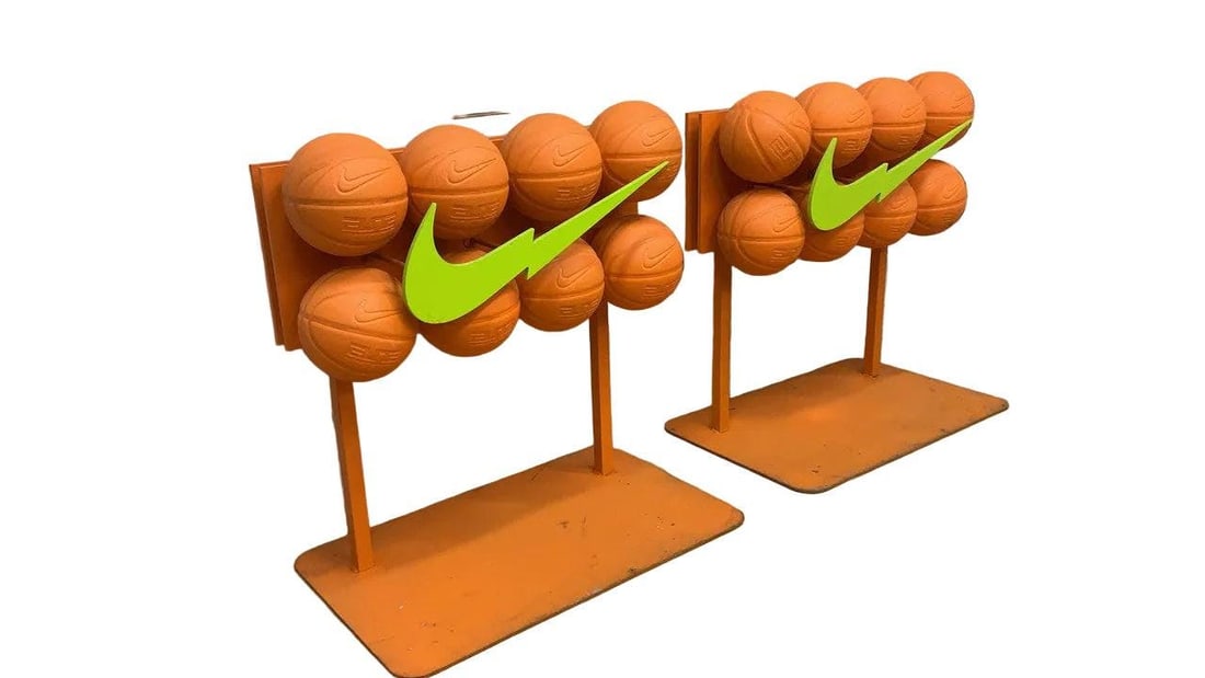 Vintage Nike Basketball Shelf End Table - Set of 2 - 4