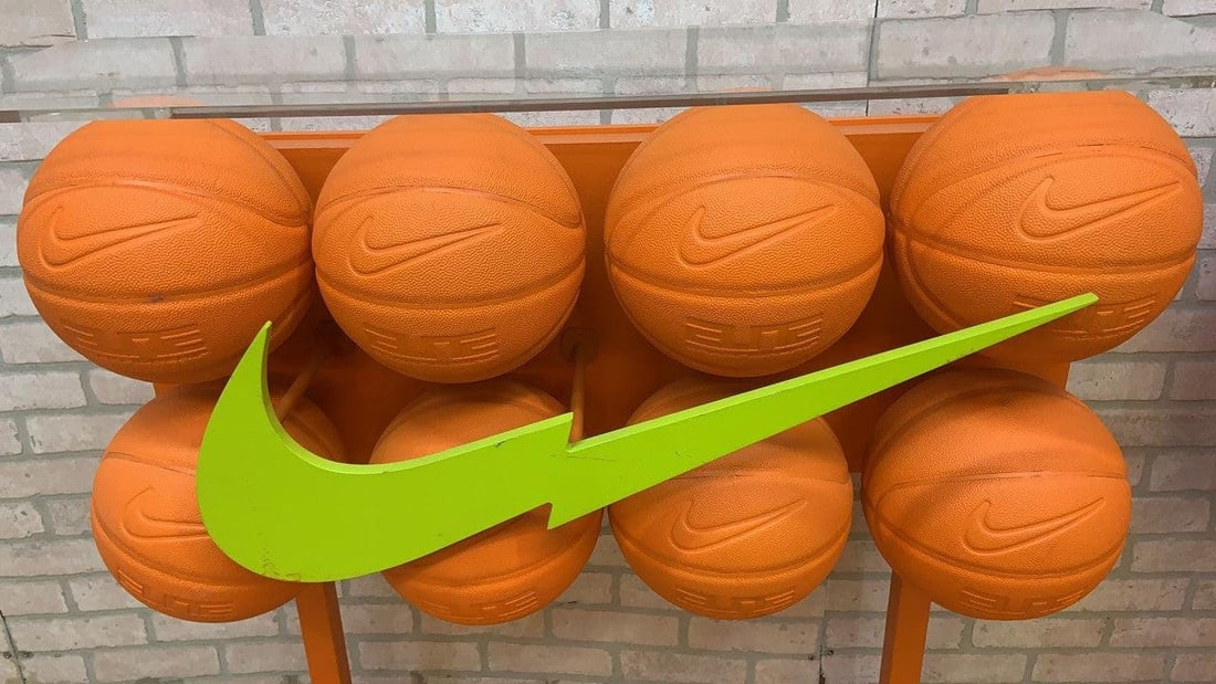 Vintage Nike Basketball Shelf End Table - Set of 2 - 5