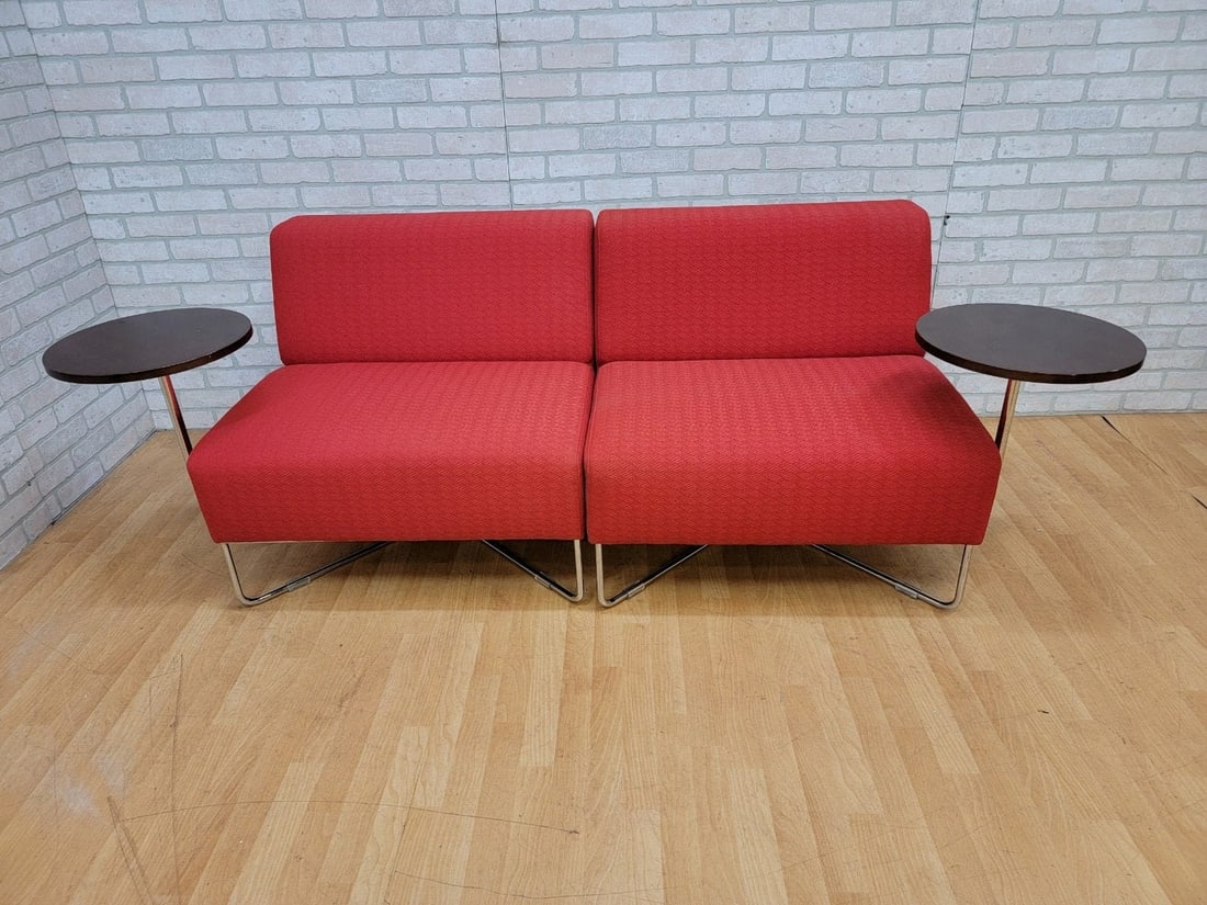 Mid Century Modern Modular Lounge with Movable Side Table by Bernhardt Designs - Set of 2 - 2