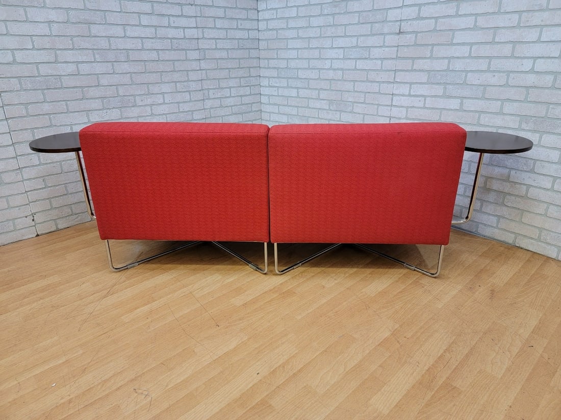 Mid Century Modern Modular Lounge with Movable Side Table by Bernhardt Designs - Set of 2 - 5
