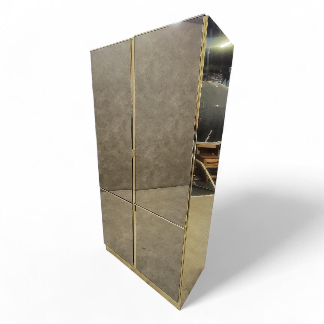 MCM Bronze Mirrored and Brass Bedroom Set by Ello - 3