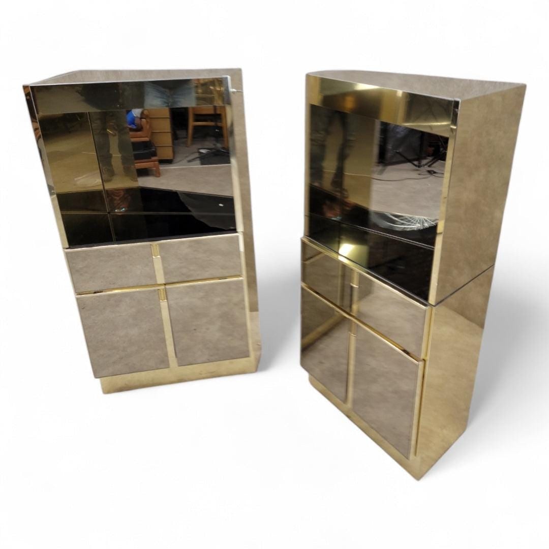 MCM Bronze Mirrored and Brass Bedroom Set by Ello - 6