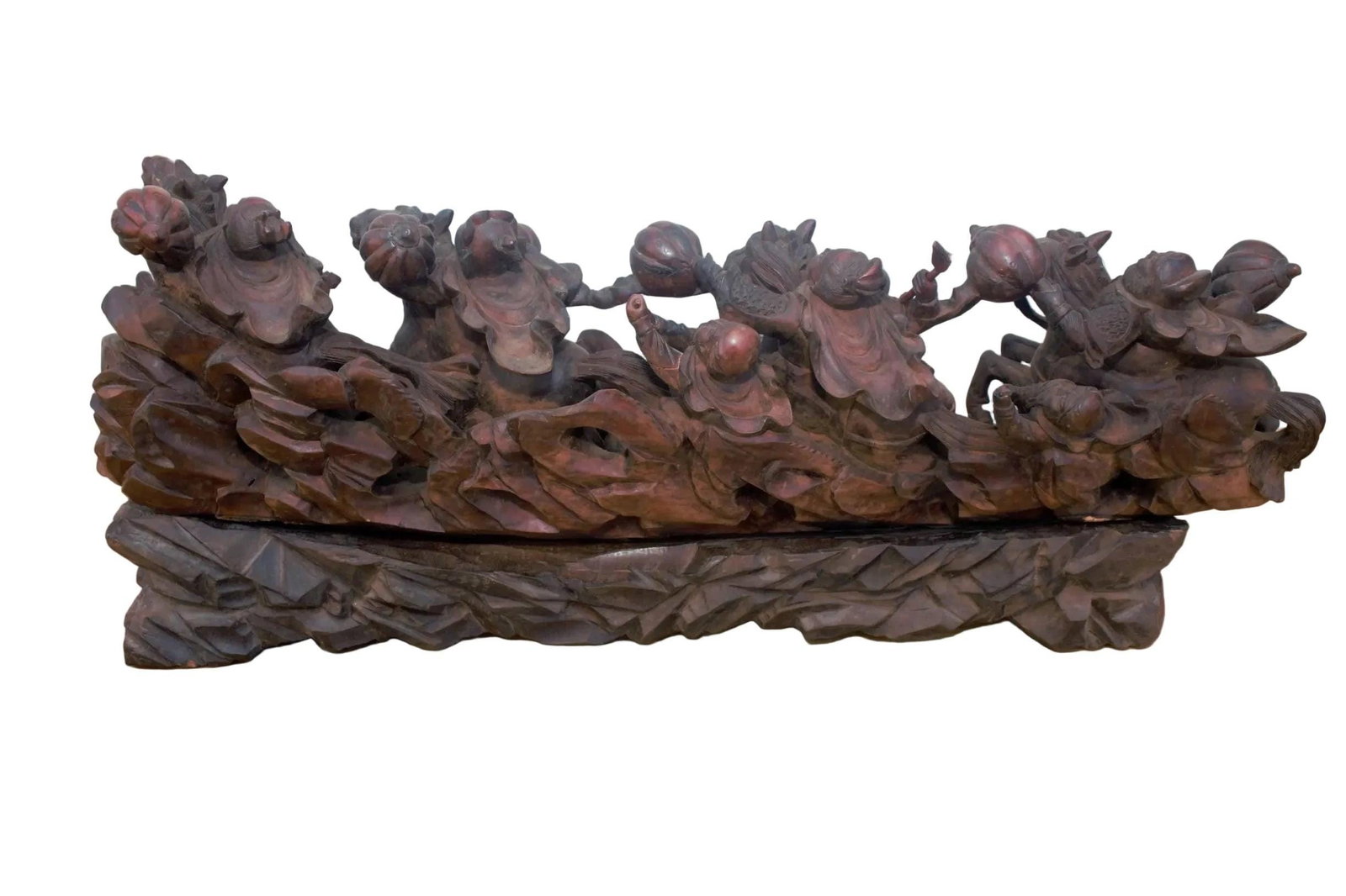 Vintage Carved 2 Piece Statue of Asian Warriors - 8
