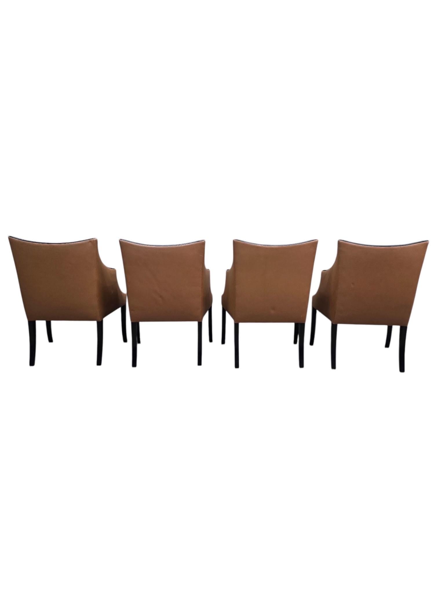 Vintage Contemporary Serpentine Two Toned Leather Armchairs by Donghia - 4 - 8