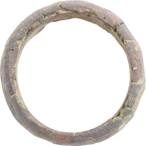 VIKING WARRIOR'S WEDDING RING AS FOUND, 900-1050 AD, SIZE 5 1/2 - 2