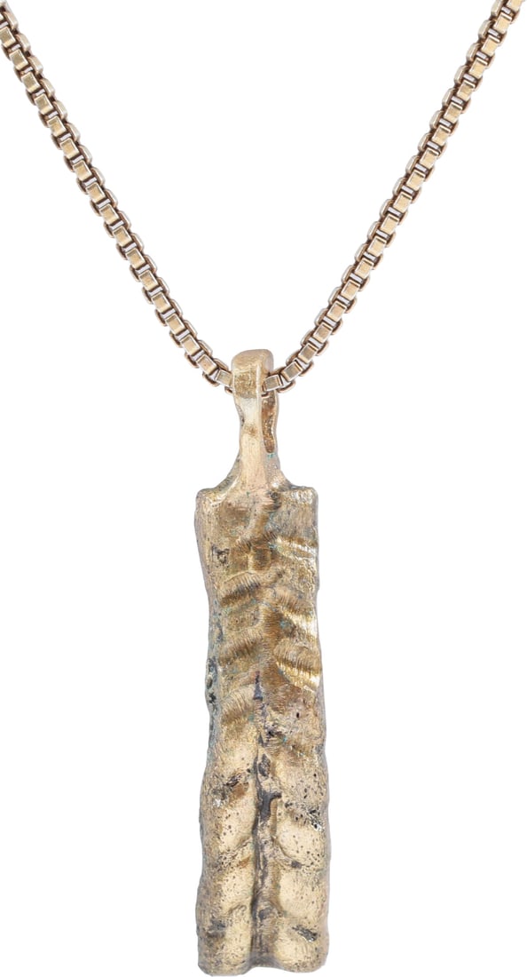 VIKING WOMAN WARRIOR'S BRACELET PENDANT NECKLACE, 10th-11th CENTURY AD: Vikings were highly skilled metallurgists, and as a result, breaking metal had supernatural significance for them. Breaking ringjarn (iron rings) as shown on the Larbro Stone, was thought to destroy t