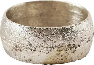 RARE ANCIENT VIKING WEDDING RING, SIZE 9: Size 9. Exceptional 8.6mm width with a rounded face with a hand stippled band in the center. Vikings exchanged rings on the pommel of the groom's sword. Surface textured from burial. Professionally re