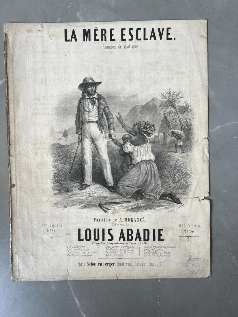 Louis Abadie - La Mer Esclave - Print 19th century Antique Original - 2