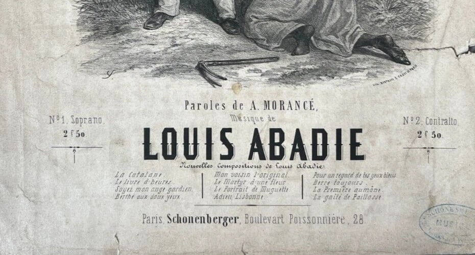 Louis Abadie - La Mer Esclave - Print 19th century Antique Original - 6