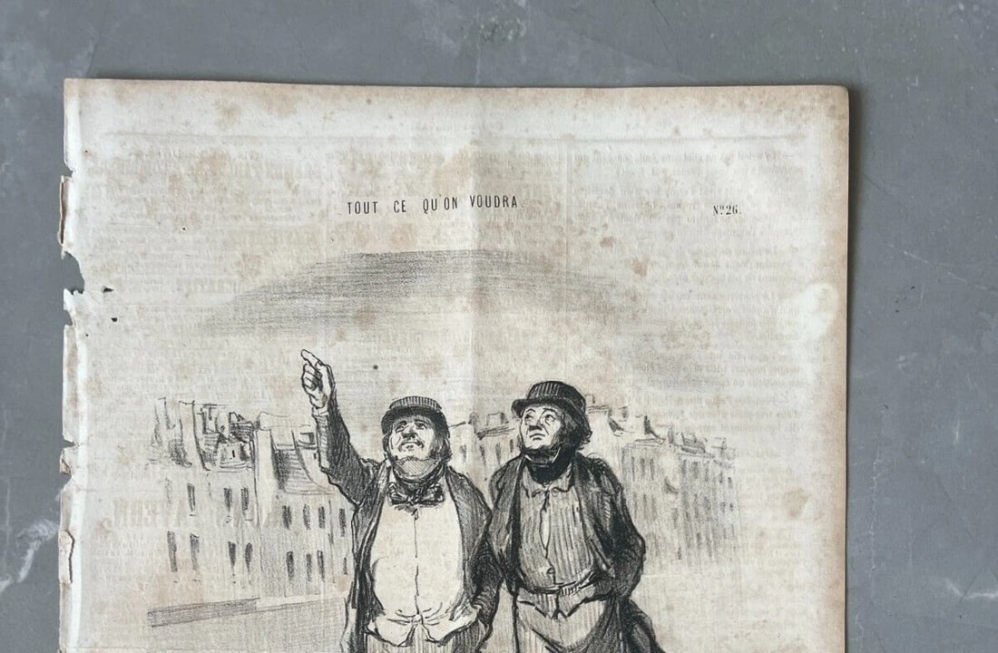 Daumier - Tout ce qu'on voudra, Eclipse - 19th century Antique Print - 3