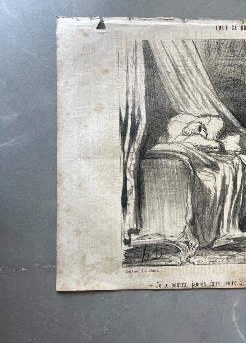 Antique Print 19th century Daumier, Tout ce qu'on voudra, coup d'air - 3