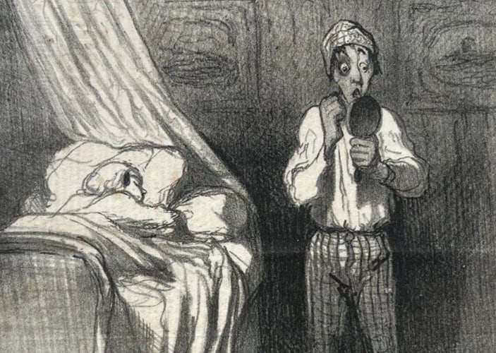 Antique Print 19th century Daumier, Tout ce qu'on voudra, coup d'air - 5