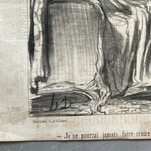 Antique Print 19th century Daumier, Tout ce qu'on voudra, coup d'air - 6