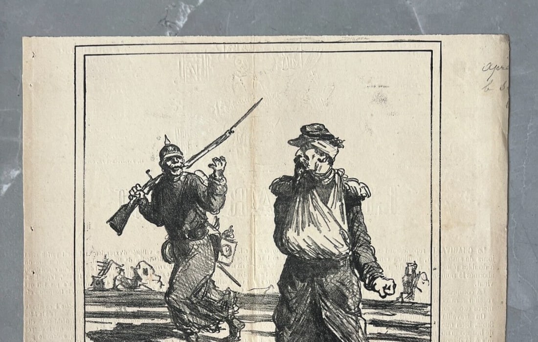 1840 Cham - Visites, Apres le Siege - Antique Print 19th century - 3