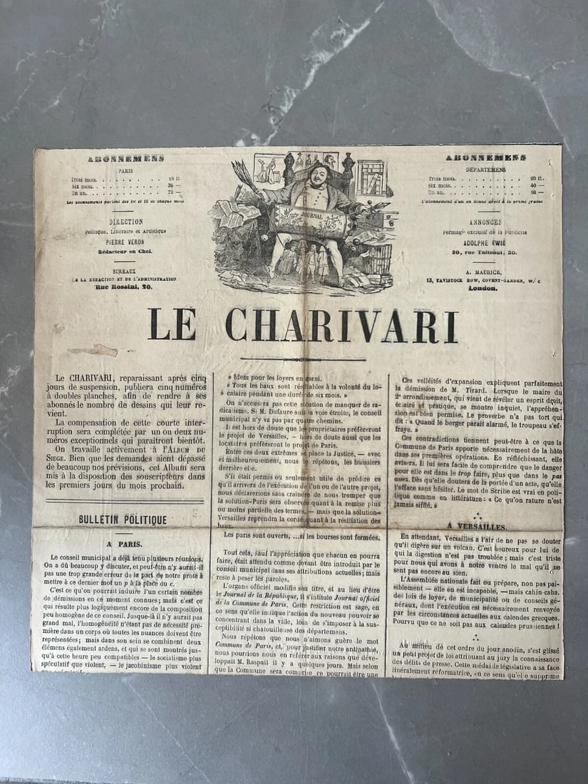 1840 Cham - Visites, Apres le Siege - Antique Print 19th century - 8