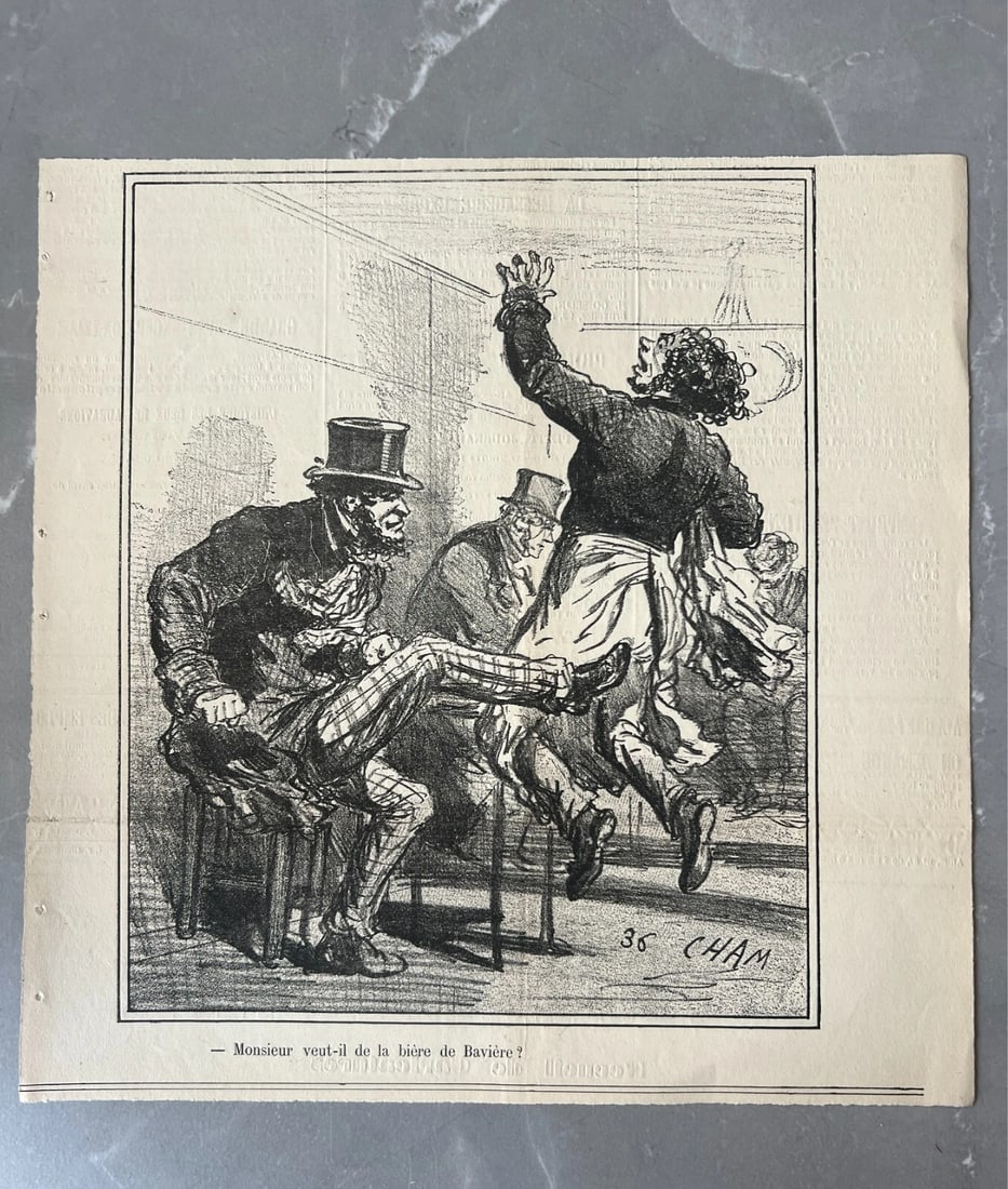 1836 Cham, Bierre, Baviere Apres le Siege - Antique Print 19th century - 2
